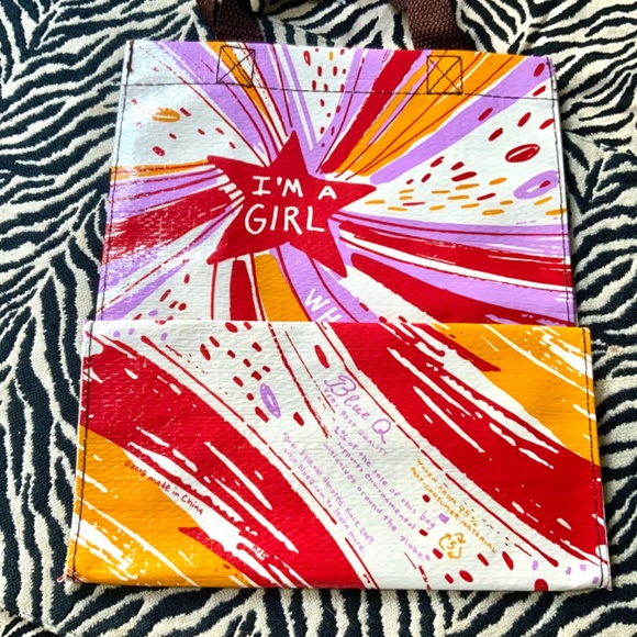 BLUE Q⭐️ Fun Fab ❤️ Reusable LUNCH TOTE ~ EVERYTHING BAG “GIRL POWER” ❤NWT - Picture 3 of 9